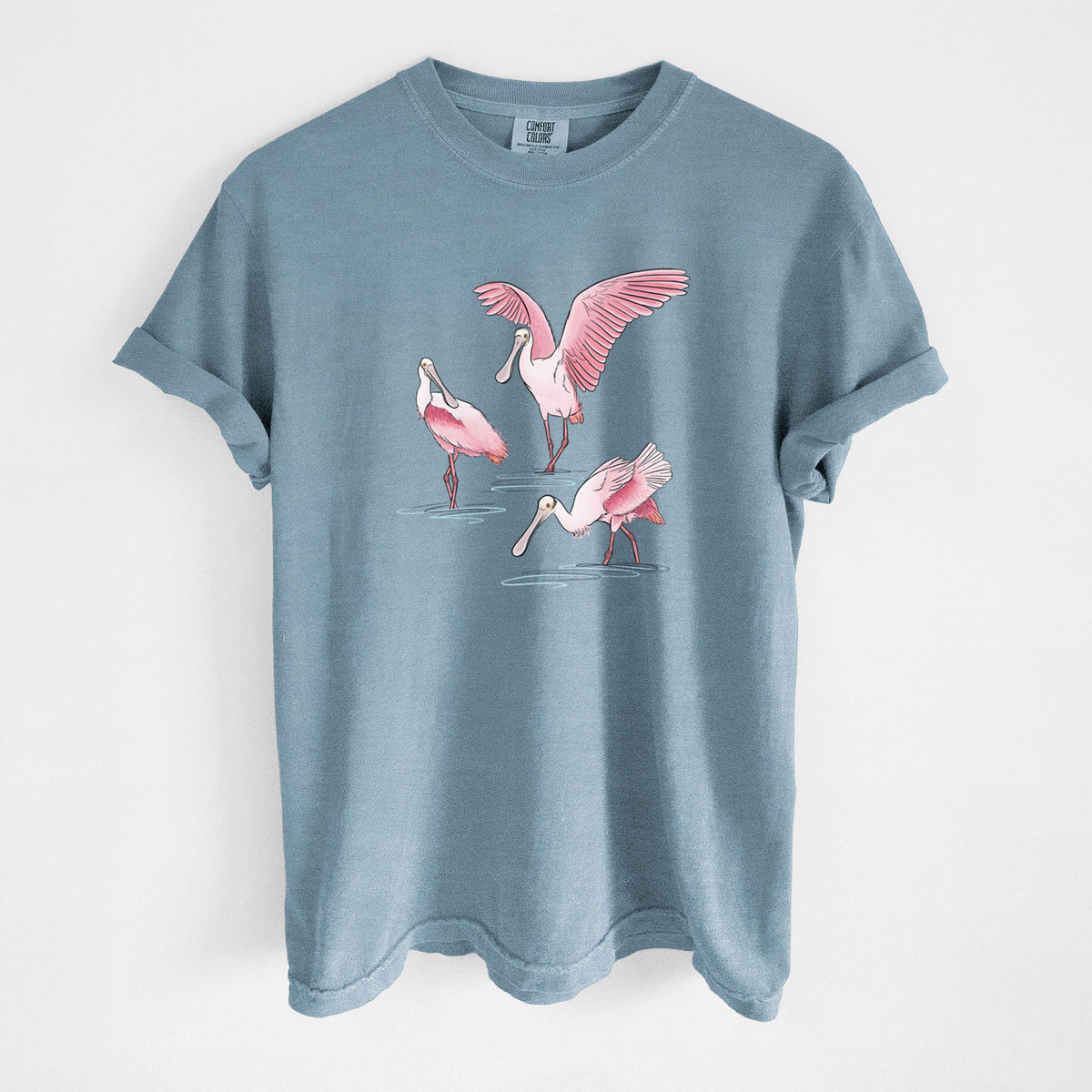 Roseate Spoonbill Trio - Platalea ajaja - Unisex Comfort Colors Garment-Dyed Heavyweight T-shirt