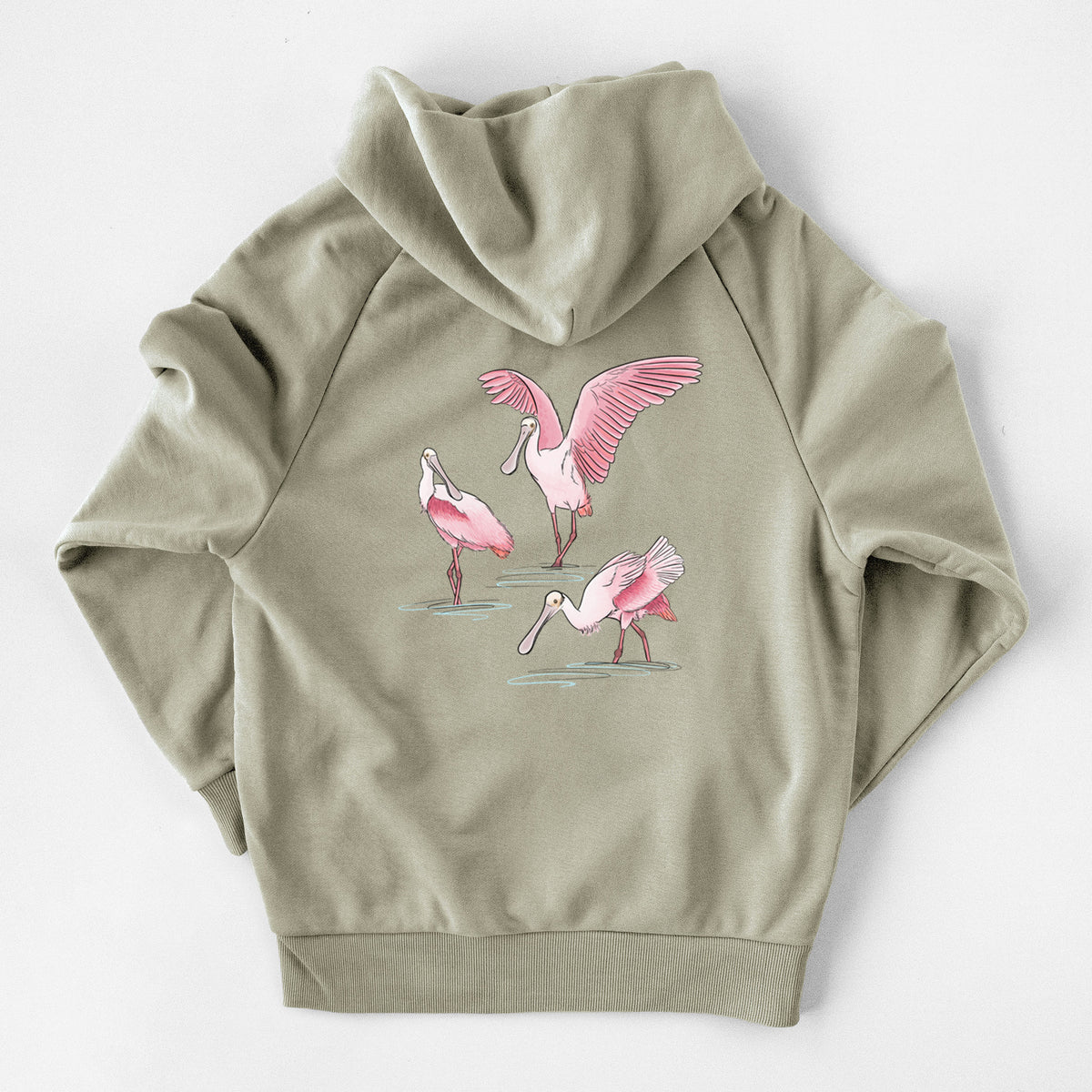 Roseate Spoonbill Trio - Platalea ajaja - UltraLuxe Heavyweight French Terry Hoodie