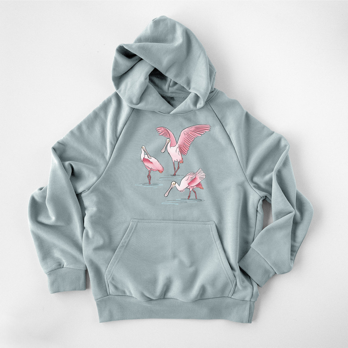 Roseate Spoonbill Trio - Platalea ajaja - UltraLuxe Heavyweight French Terry Hoodie