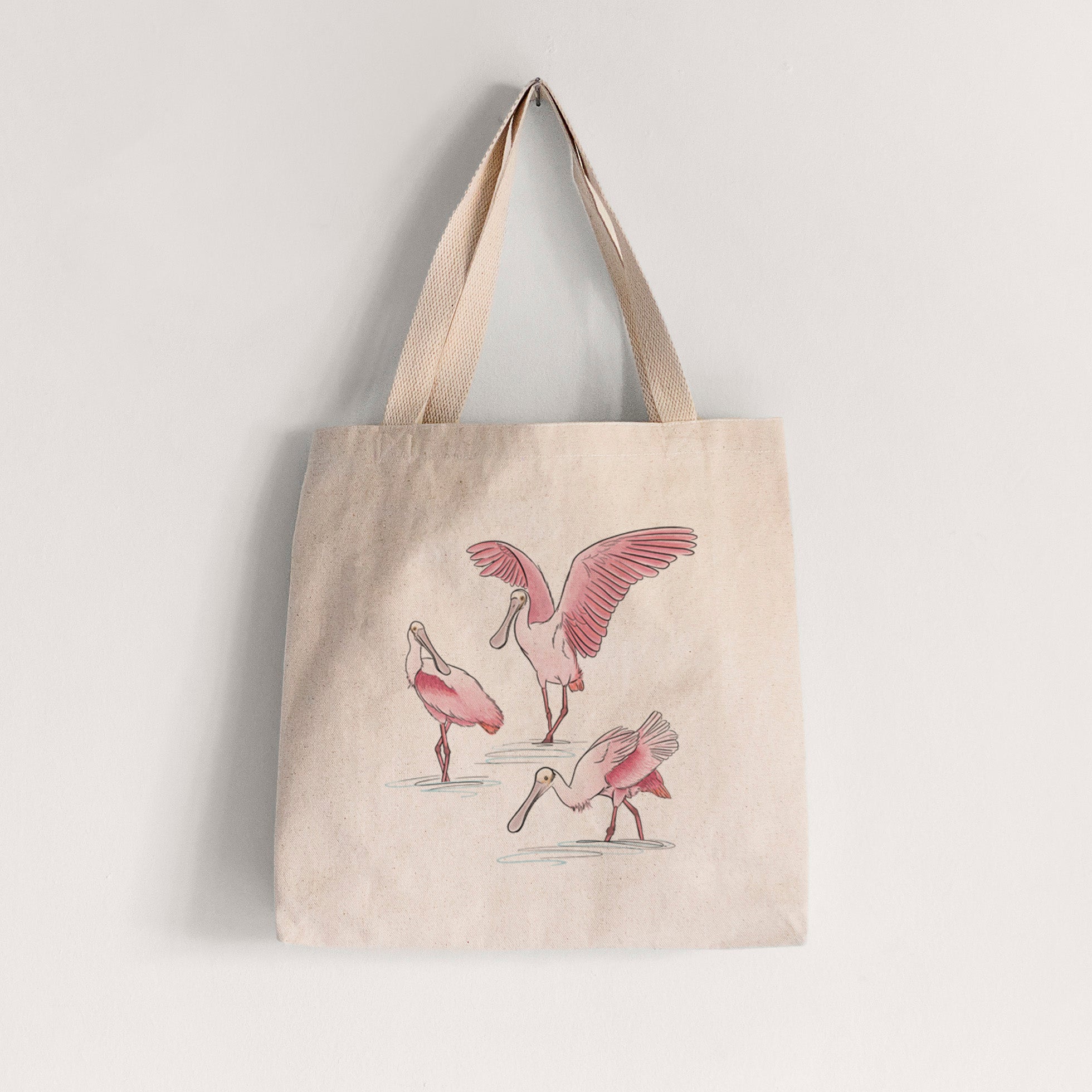 Roseate Spoonbill Trio - Platalea ajaja - Tote Bag