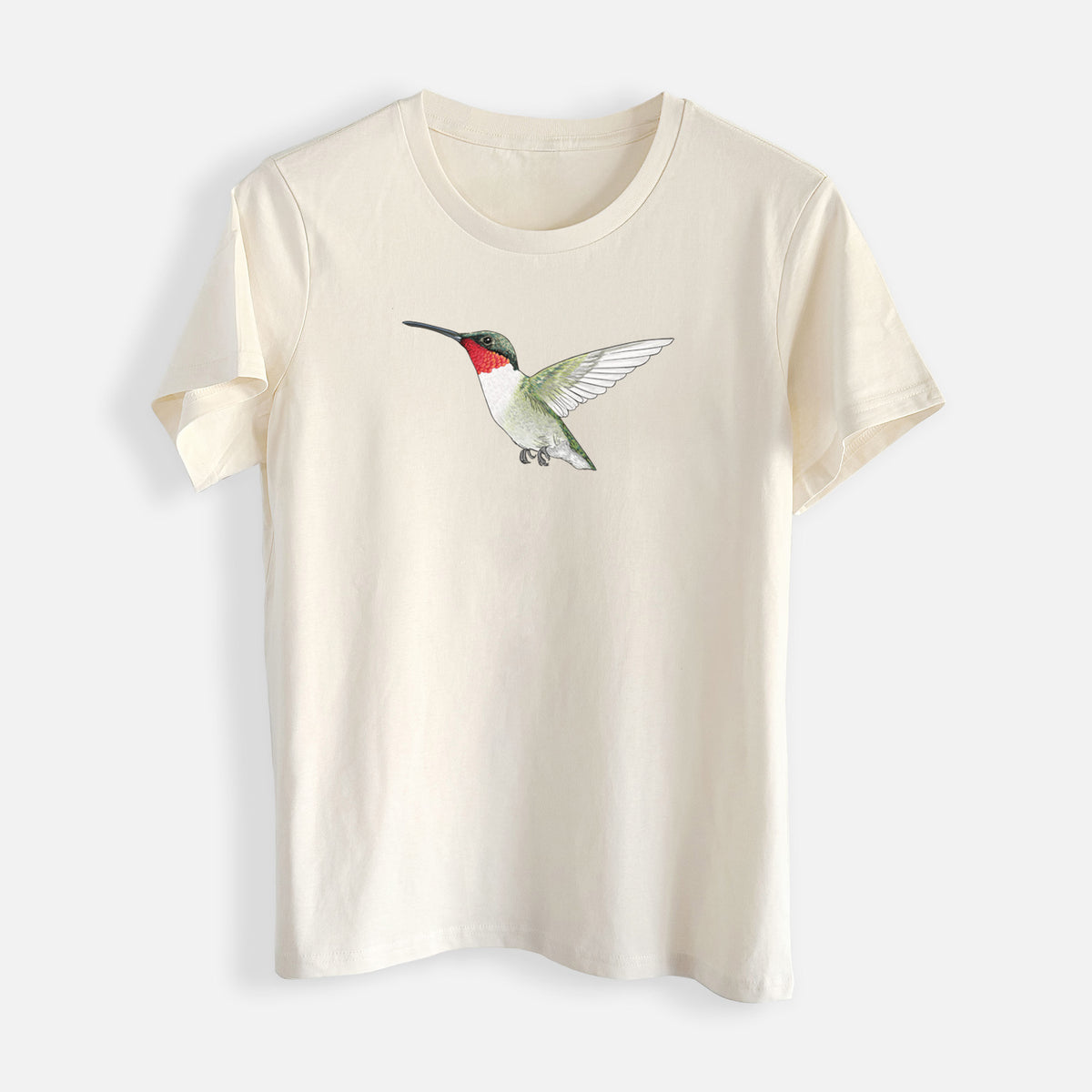 Vibrant Ruby-throated Hummingbird - Archilochus colubris - Womens Everyday Maple Tee