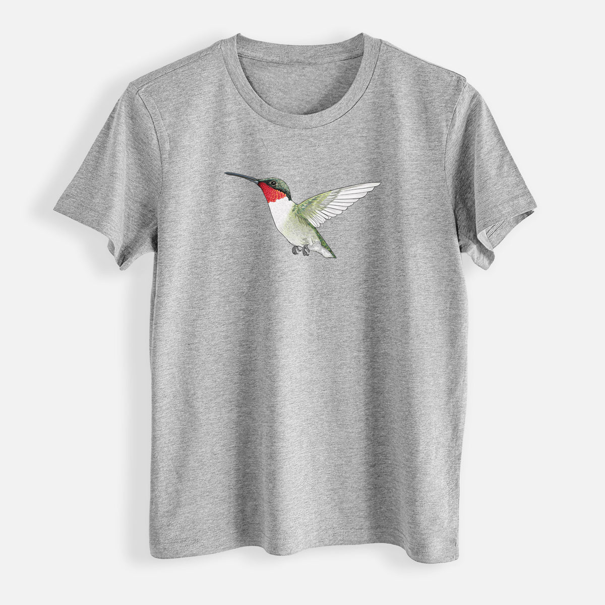 Vibrant Ruby-throated Hummingbird - Archilochus colubris - Womens Everyday Maple Tee