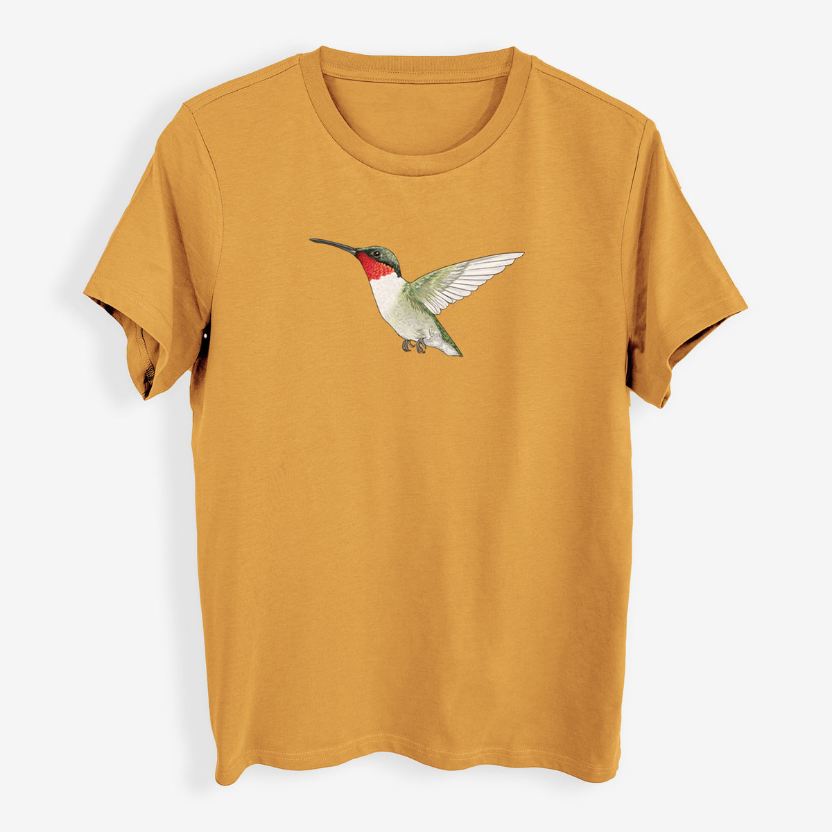 Vibrant Ruby-throated Hummingbird - Archilochus colubris - Womens Everyday Maple Tee