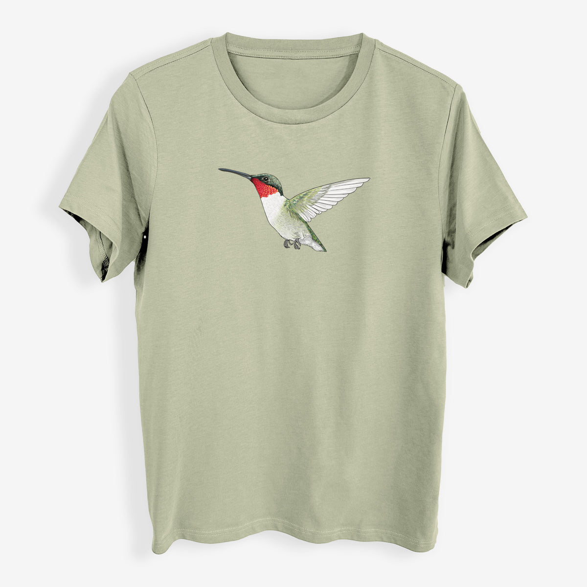 Vibrant Ruby-throated Hummingbird - Archilochus colubris - Womens Everyday Maple Tee