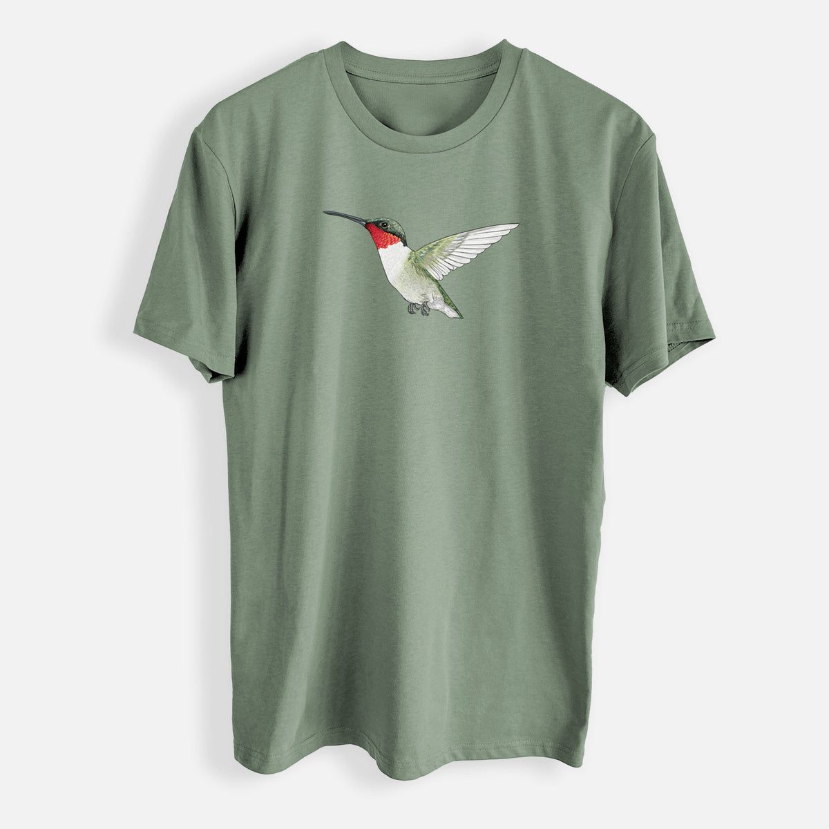 Vibrant Ruby-throated Hummingbird - Archilochus colubris - Mens Everyday Staple Tee