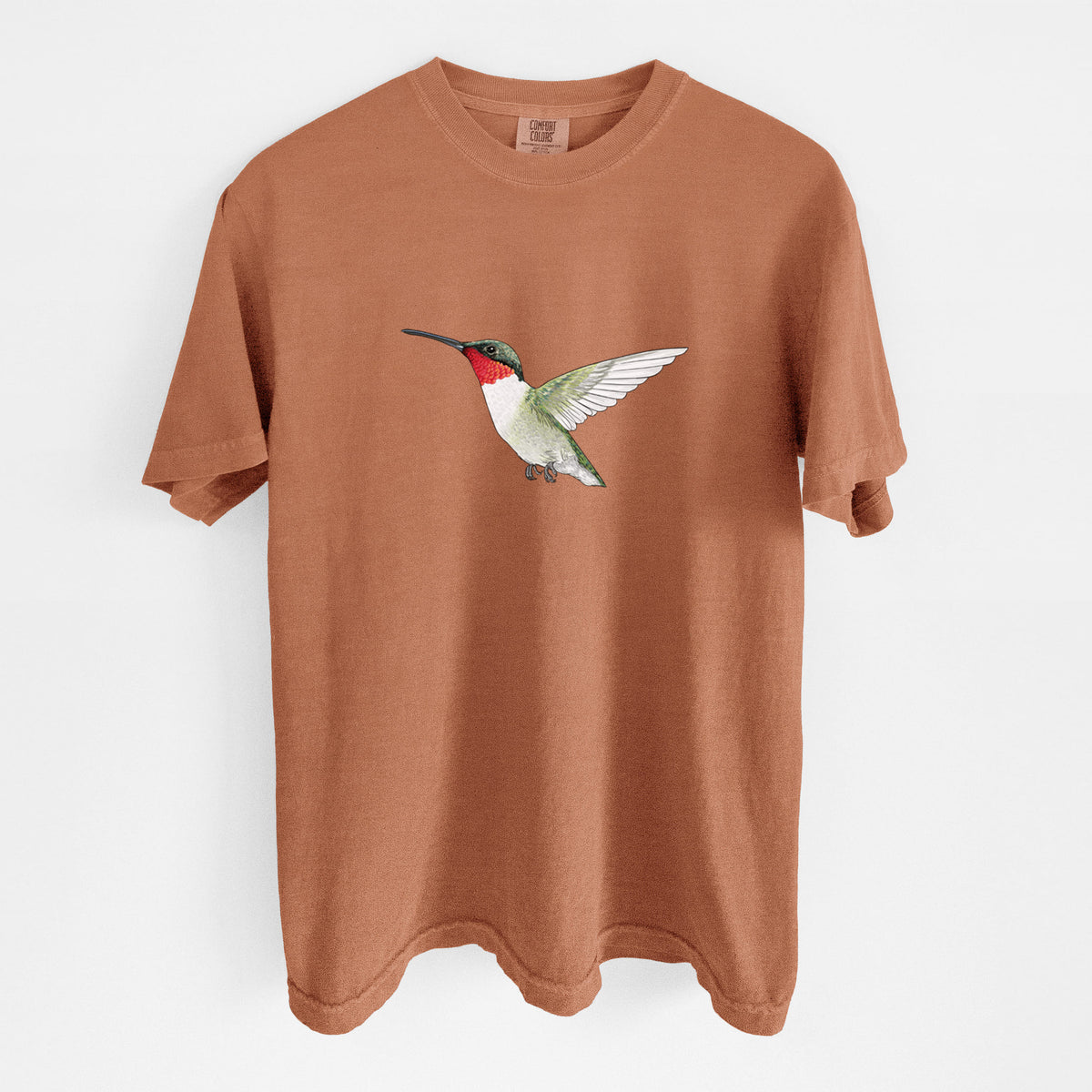 Vibrant Ruby-throated Hummingbird - Archilochus colubris - Unisex Comfort Colors Garment-Dyed Heavyweight T-shirt