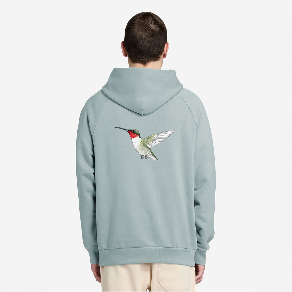 Vibrant Ruby-throated Hummingbird - Archilochus colubris - UltraLuxe Heavyweight French Terry Hoodie