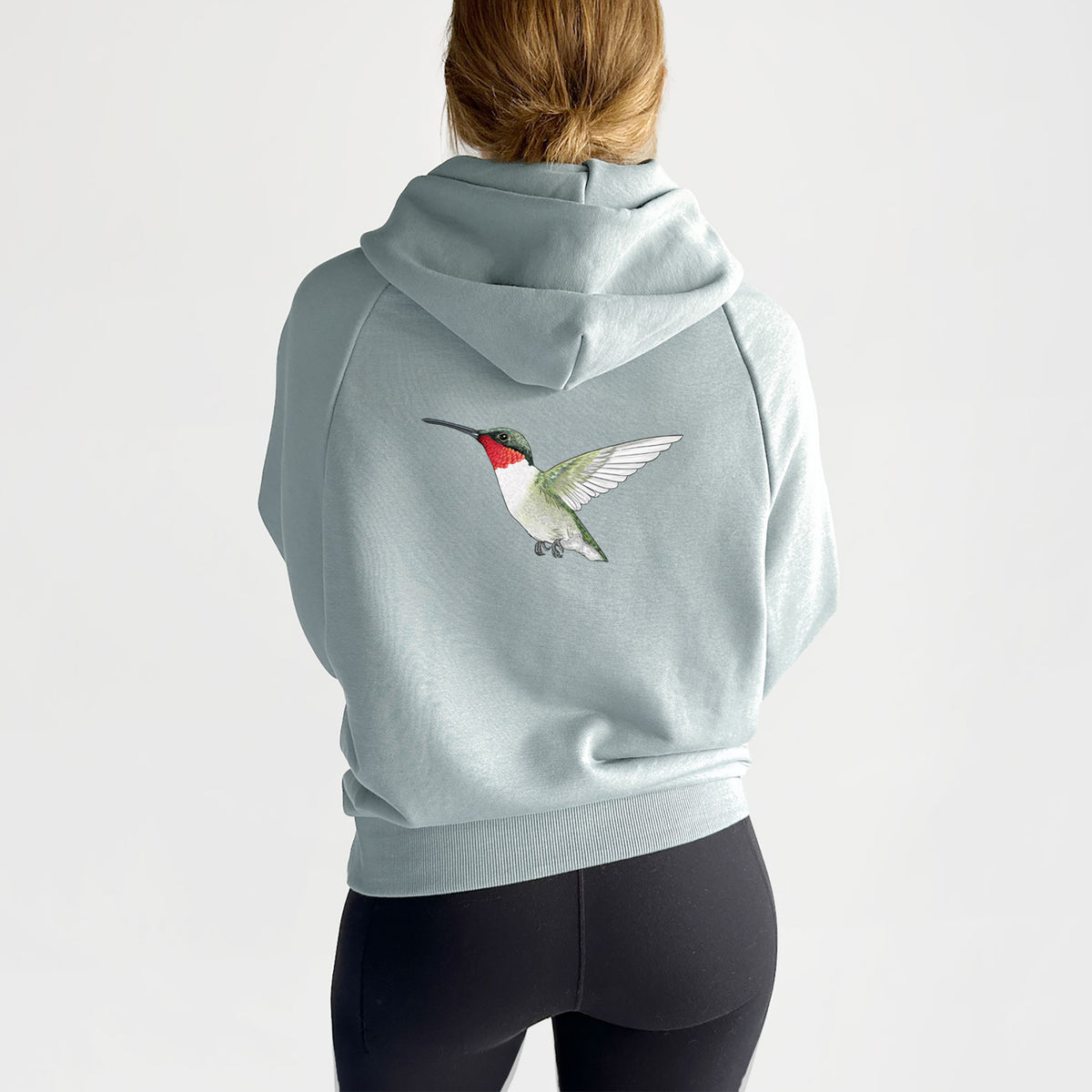 Vibrant Ruby-throated Hummingbird - Archilochus colubris - UltraLuxe Heavyweight French Terry Hoodie