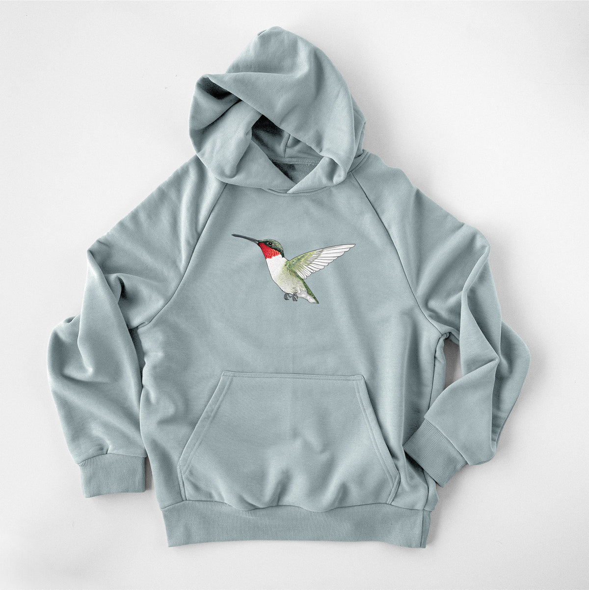 Vibrant Ruby-throated Hummingbird - Archilochus colubris - UltraLuxe Heavyweight French Terry Hoodie