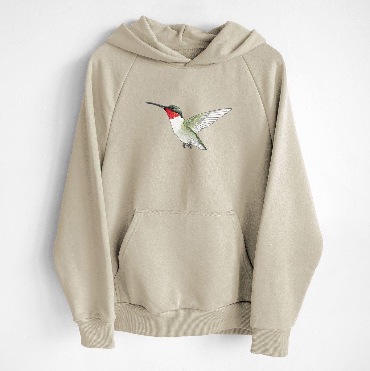 Vibrant Ruby-throated Hummingbird - Archilochus colubris - UltraLuxe Heavyweight French Terry Hoodie