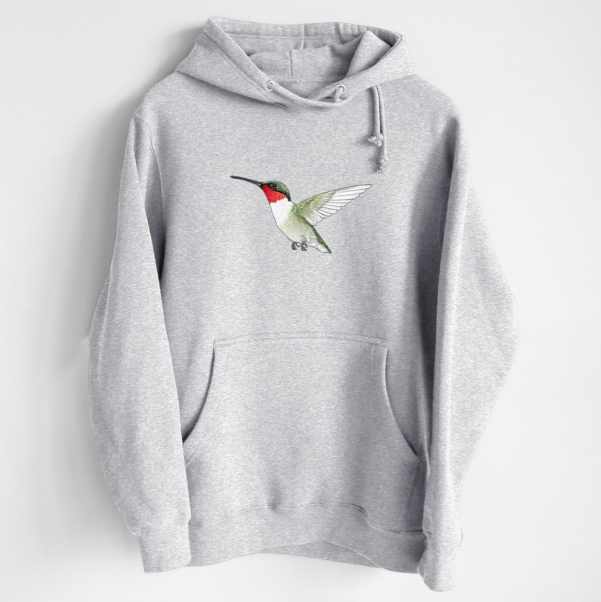 Vibrant Ruby-throated Hummingbird - Archilochus colubris - Heavyweight Fleece Hoodie