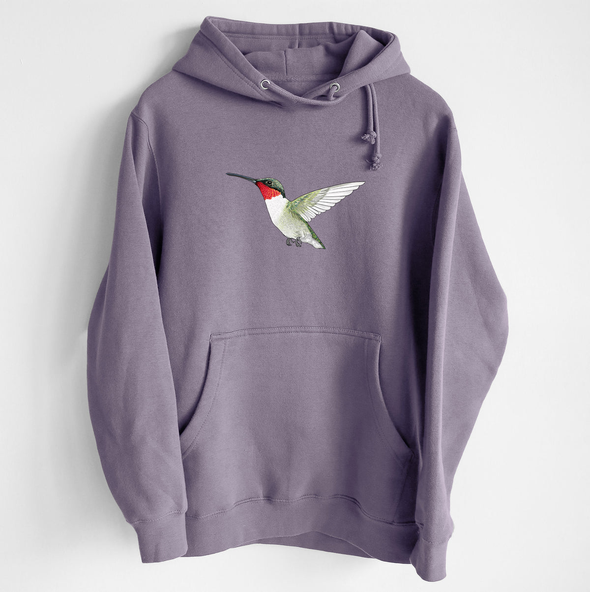 Vibrant Ruby-throated Hummingbird - Archilochus colubris - Heavyweight Fleece Hoodie