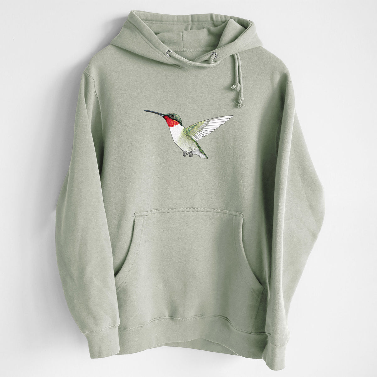 Vibrant Ruby-throated Hummingbird - Archilochus colubris - Heavyweight Fleece Hoodie