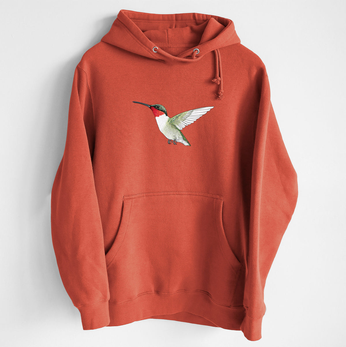 Vibrant Ruby-throated Hummingbird - Archilochus colubris - Heavyweight Fleece Hoodie