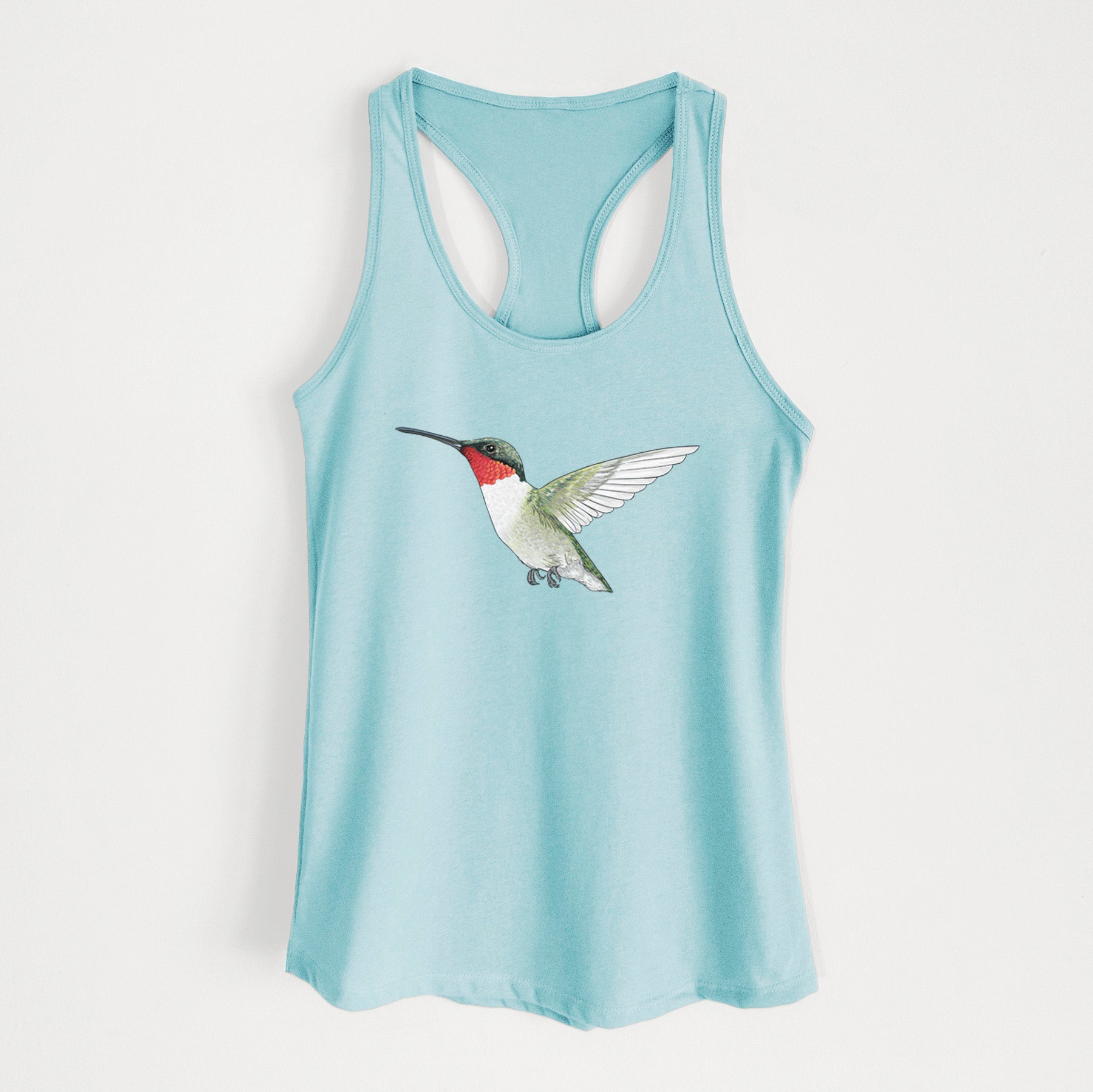 Vibrant Ruby-throated Hummingbird - Archilochus colubris - Women's Racerback Tanktop