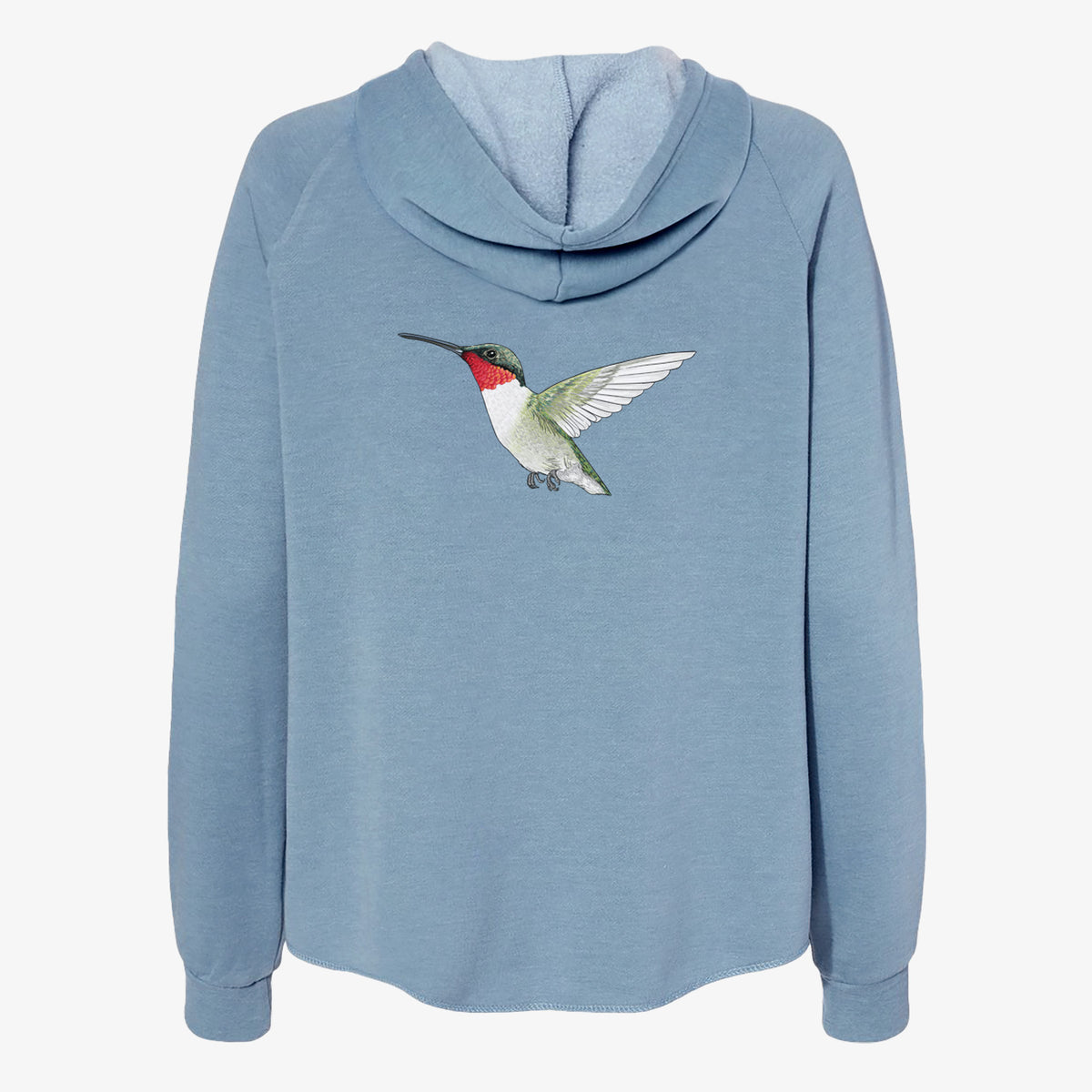 Vibrant Ruby-throated Hummingbird - Archilochus colubris - Women&#39;s Cali Wave Zip-Up Sweatshirt