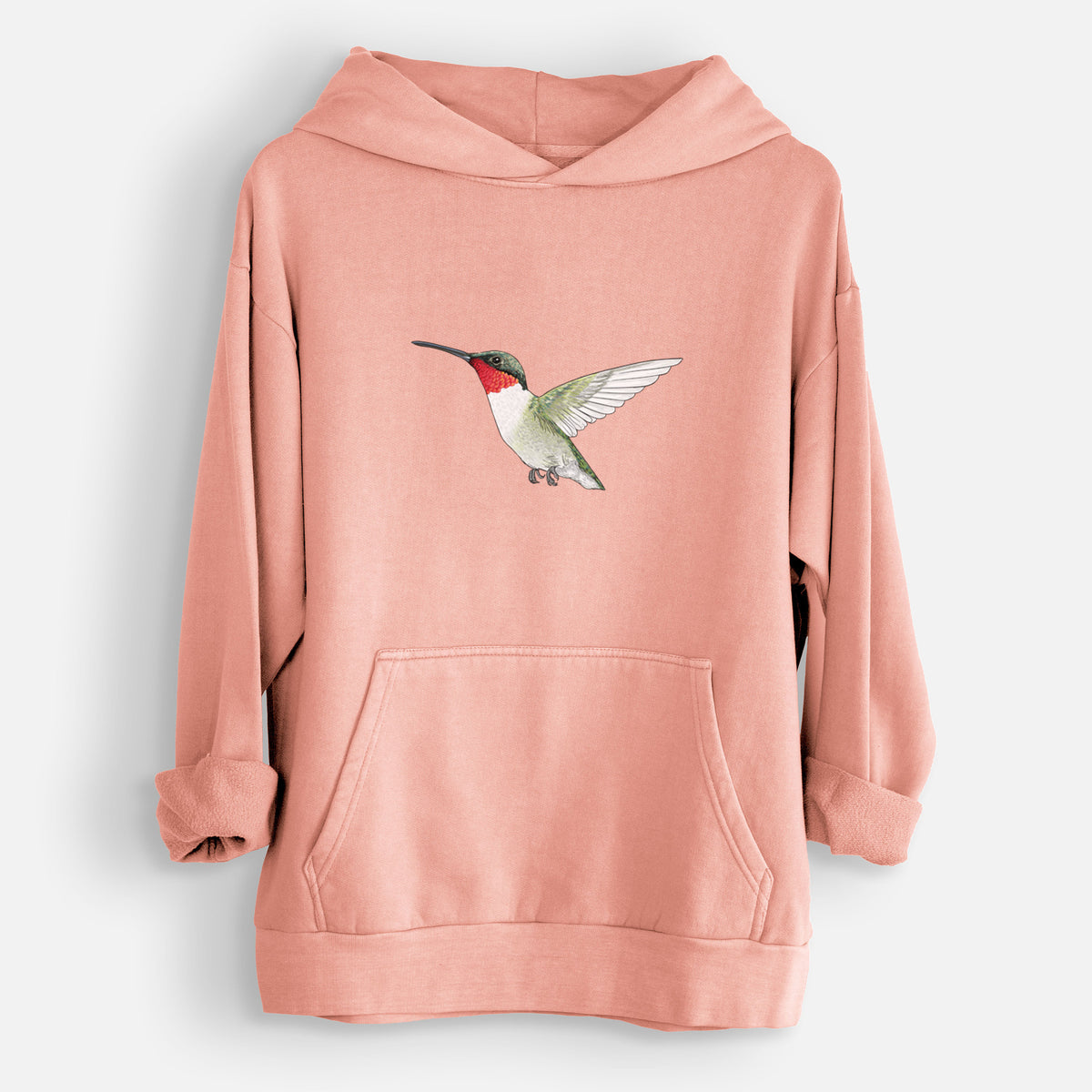 Vibrant Ruby-throated Hummingbird - Archilochus colubris  - Urban Heavyweight Hoodie