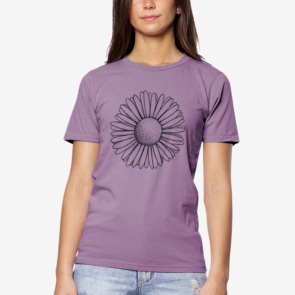 CLOSEOUT - Bellis perennis - The Common Daisy - Unisex Crewneck - Made in USA - 100% Organic Cotton