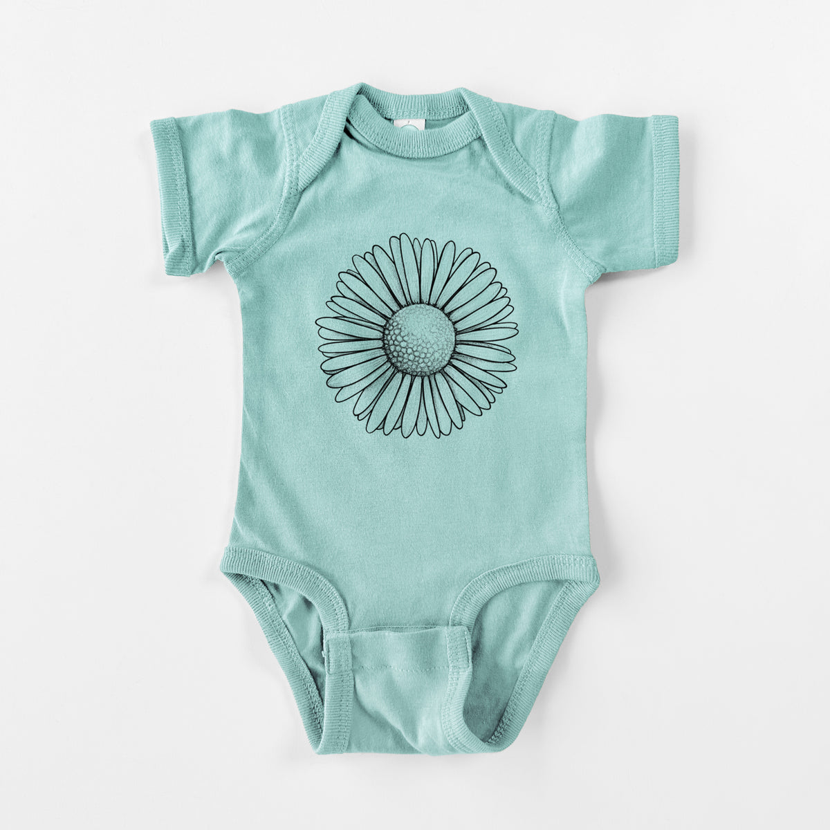 Bellis perennis - The Common Daisy - Baby Fine Jersey Bodysuit
