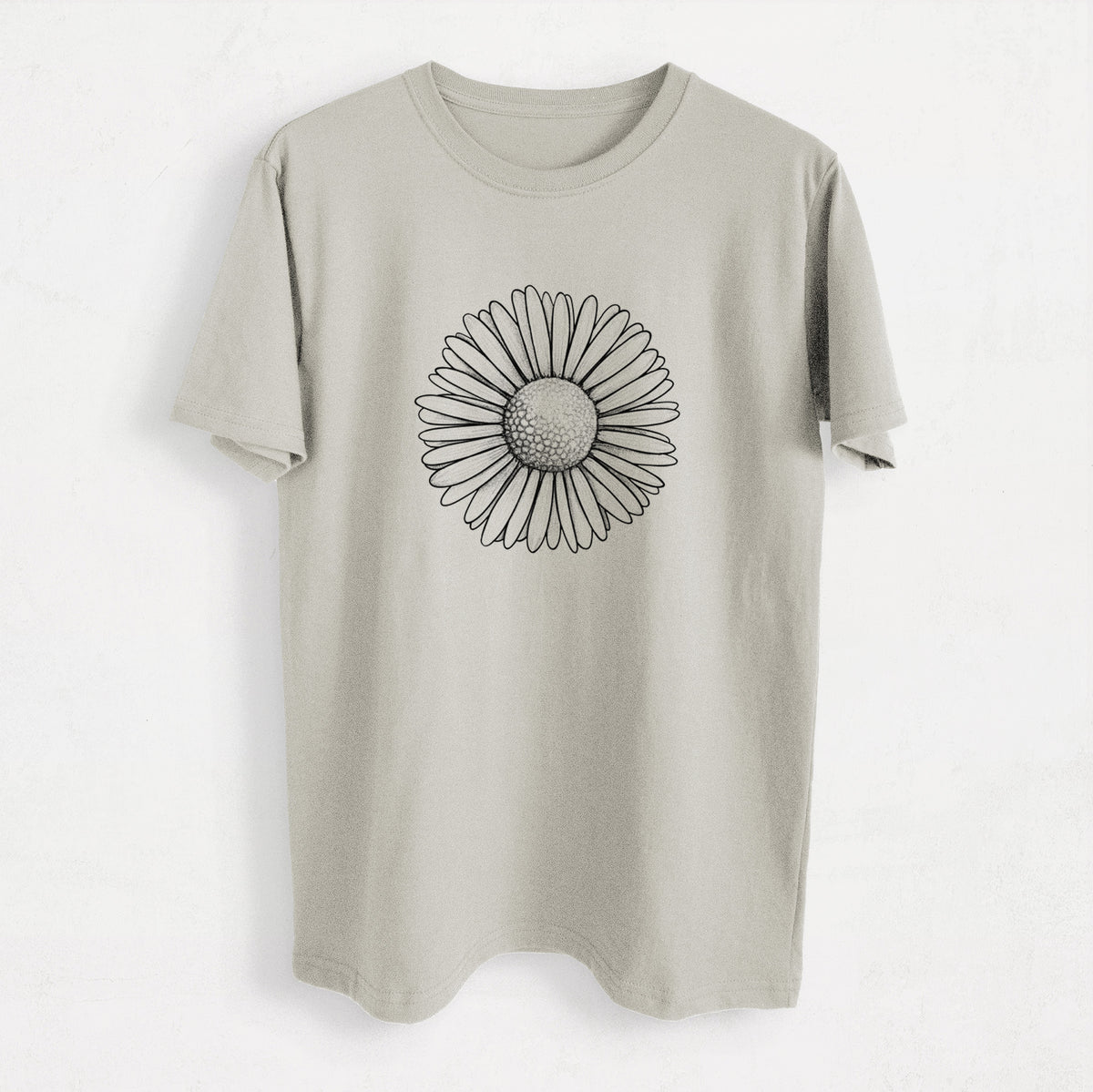 Bellis perennis - The Common Daisy - Heavyweight Men&#39;s 100% Organic Cotton Tee