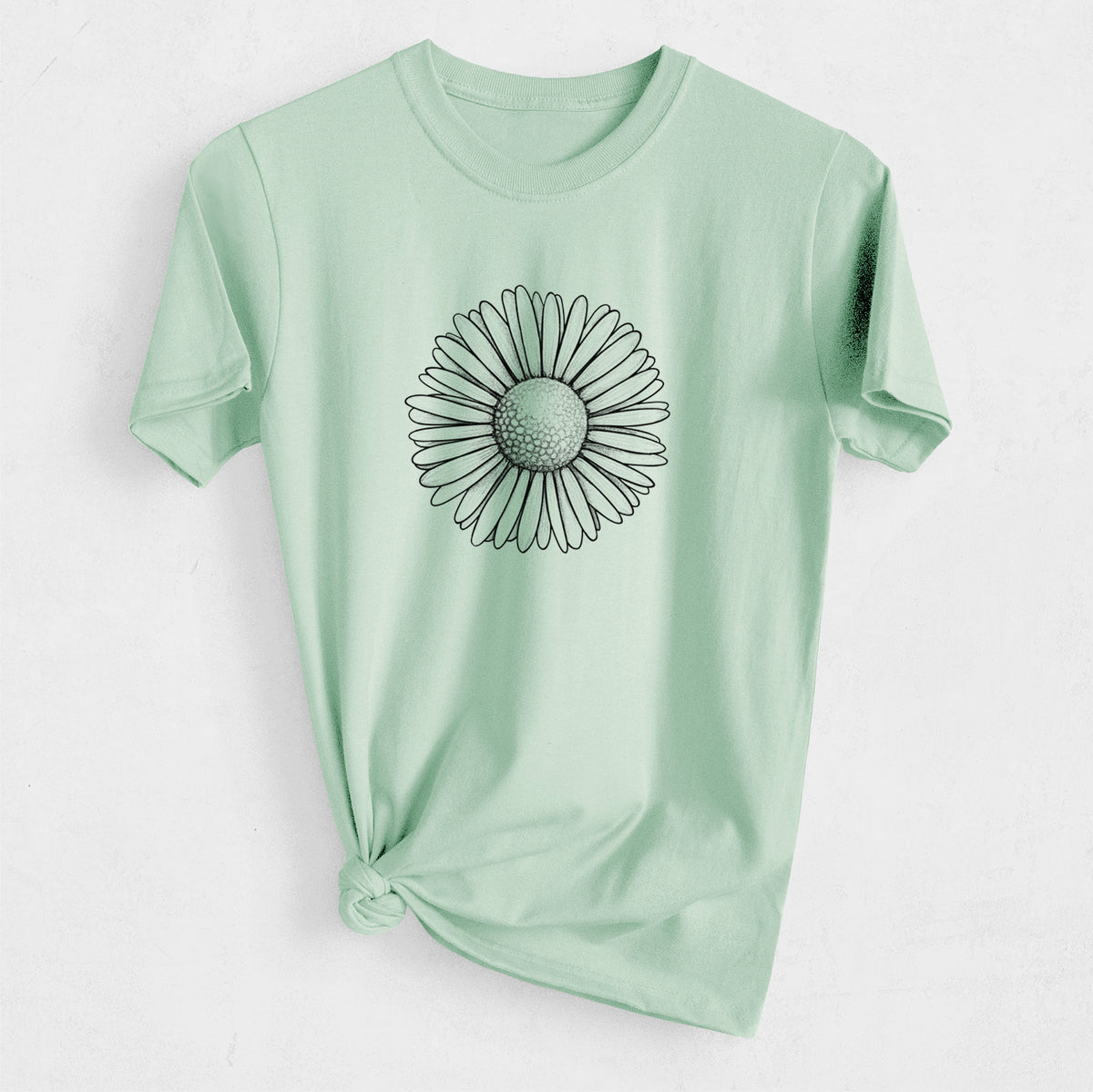 Bellis perennis - The Common Daisy - Heavyweight Men&#39;s 100% Organic Cotton Tee
