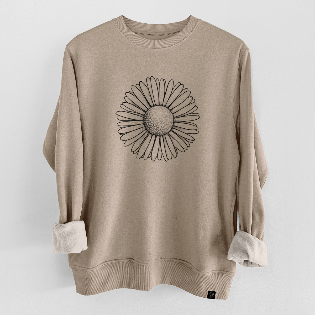 Bellis perennis - The Common Daisy  - Unisex Reclaimed Crewneck Sweatshirt