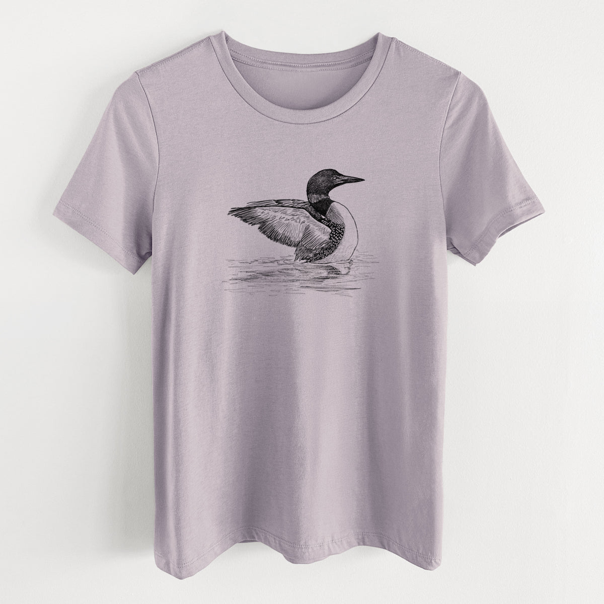 Common Loon - Gavia immer - Women&#39;s Lightweight Relaxed Fit 100% Cotton Crewneck