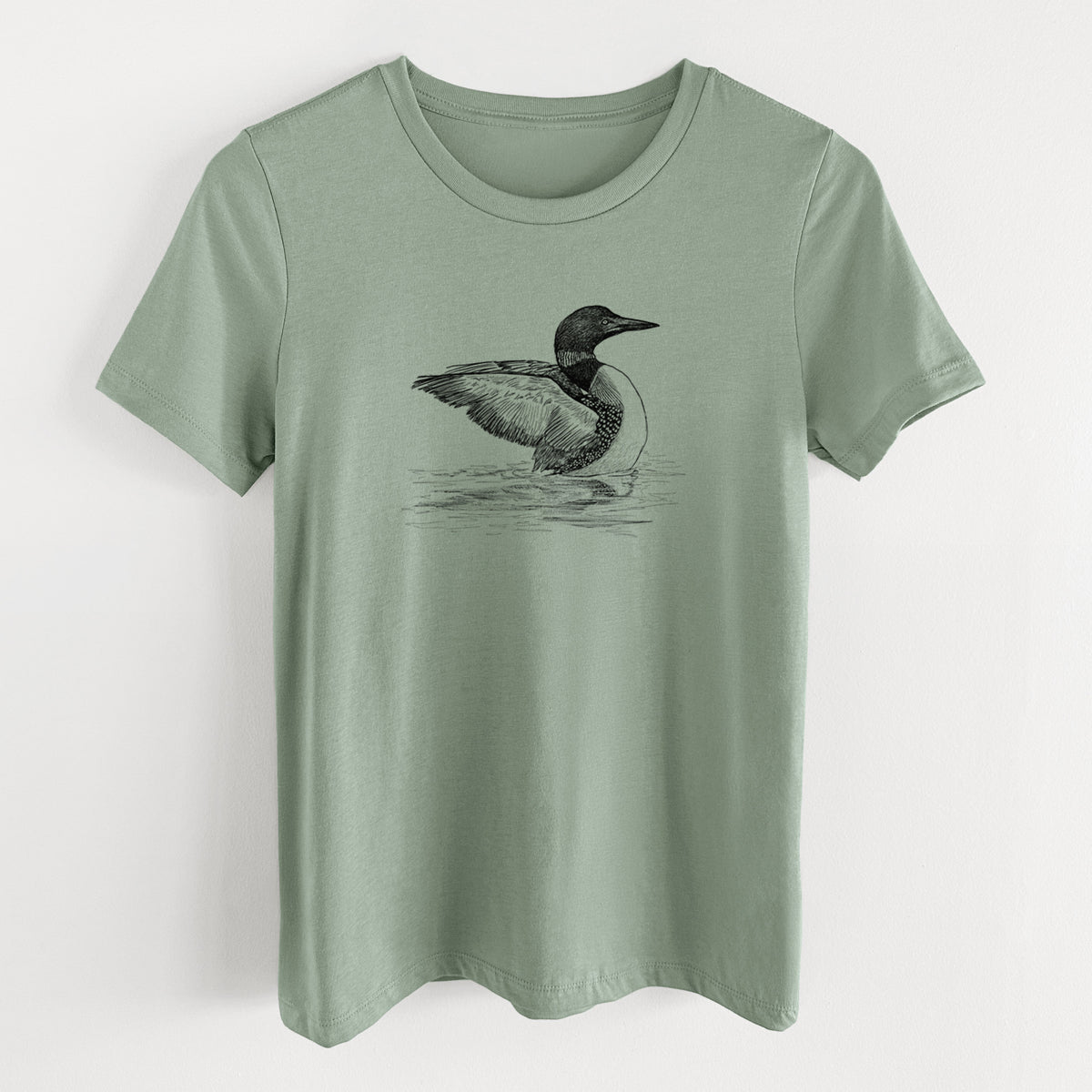 Common Loon - Gavia immer - Women&#39;s Lightweight Relaxed Fit 100% Cotton Crewneck