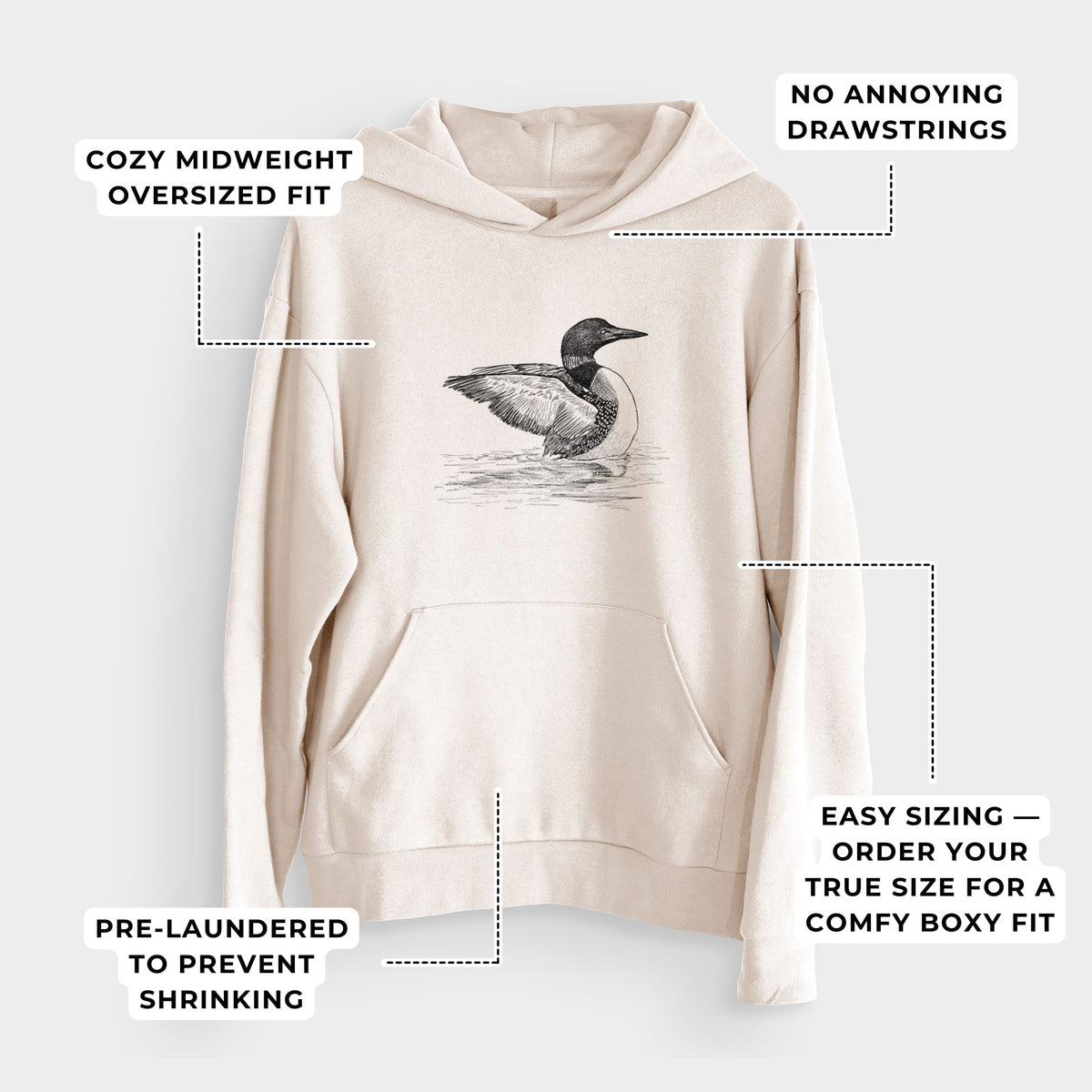 Common Loon - Gavia immer  - Bodega Midweight Hoodie