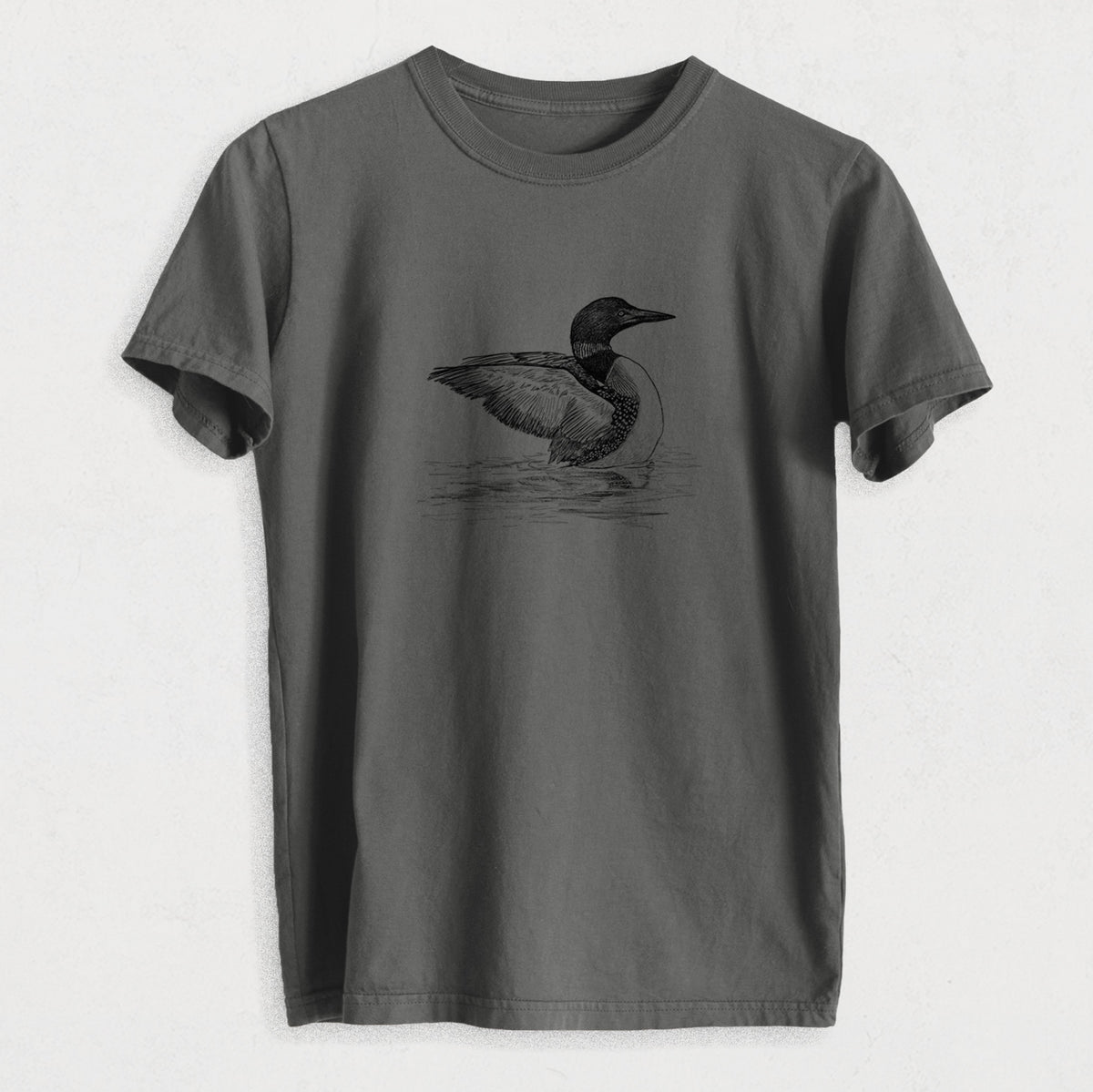 Common Loon - Gavia immer - Heavyweight Men&#39;s 100% Organic Cotton Tee