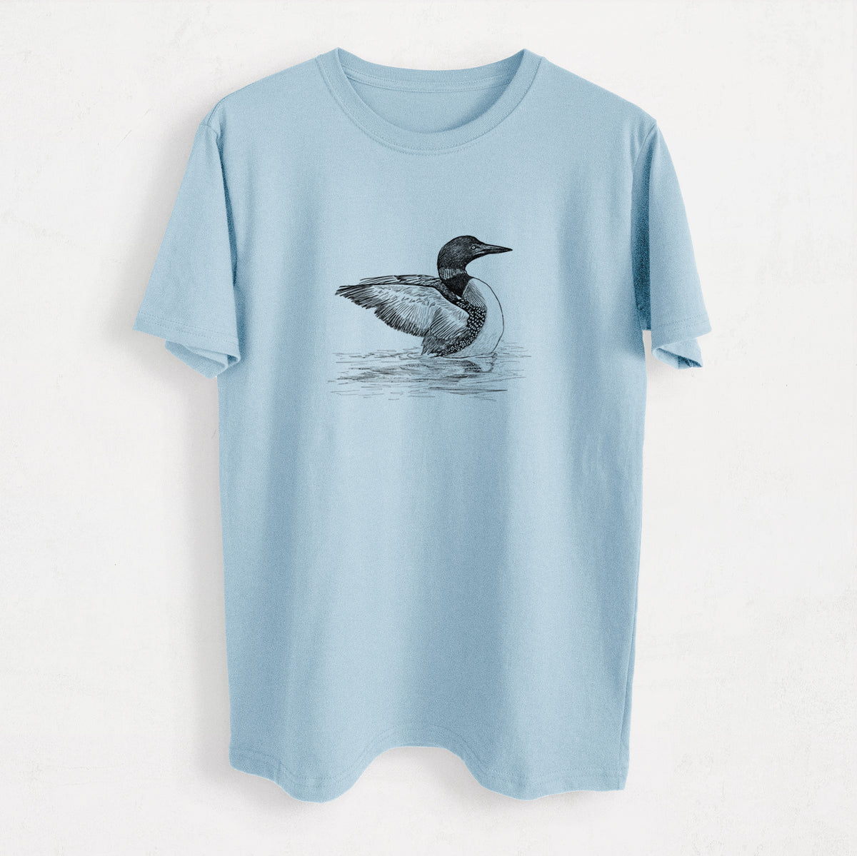 Common Loon - Gavia immer - Heavyweight Men&#39;s 100% Organic Cotton Tee