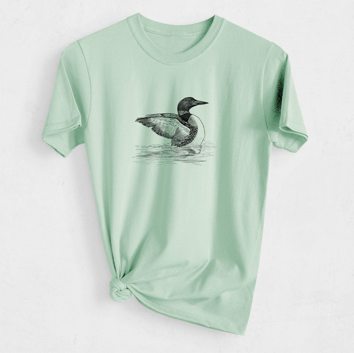 Common Loon - Gavia immer - Heavyweight Men&#39;s 100% Organic Cotton Tee