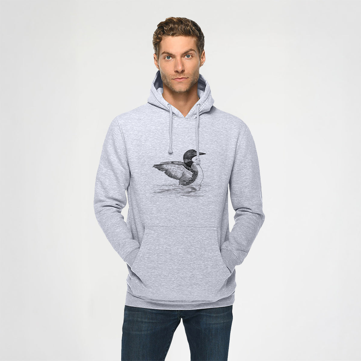 Common Loon - Gavia immer - Heavyweight Fleece Hoodie
