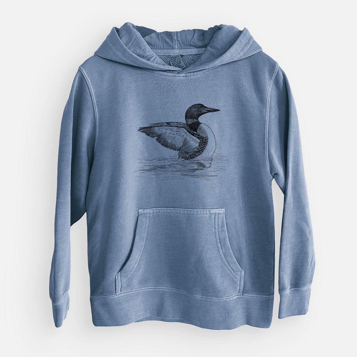 Common Loon - Gavia immer - Youth Pigment Dyed Hoodie