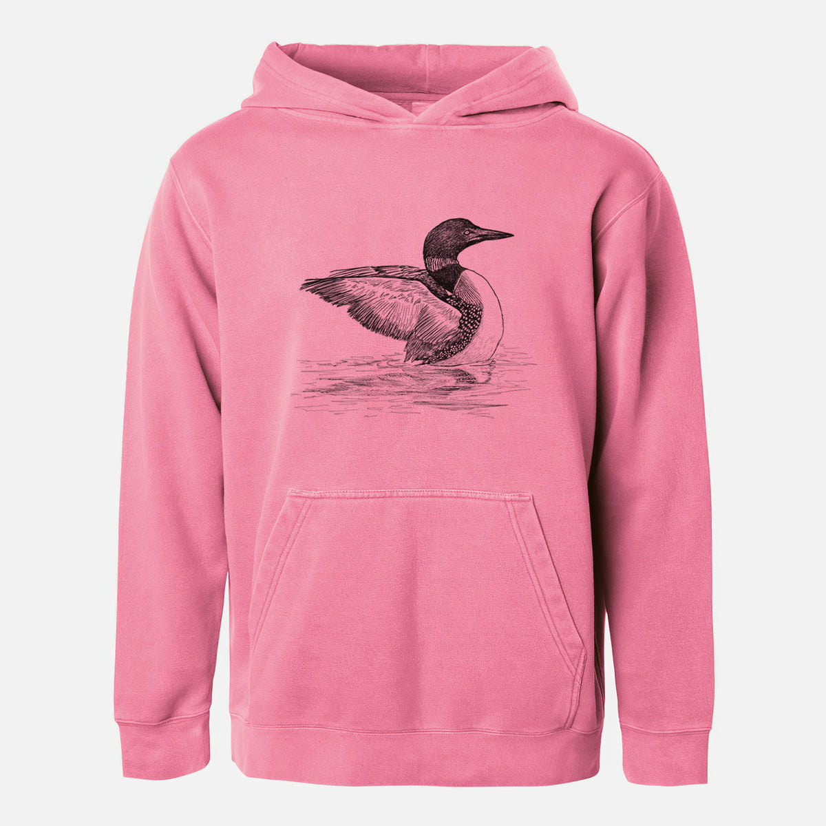 Common Loon - Gavia immer - Youth Pigment Dyed Hoodie