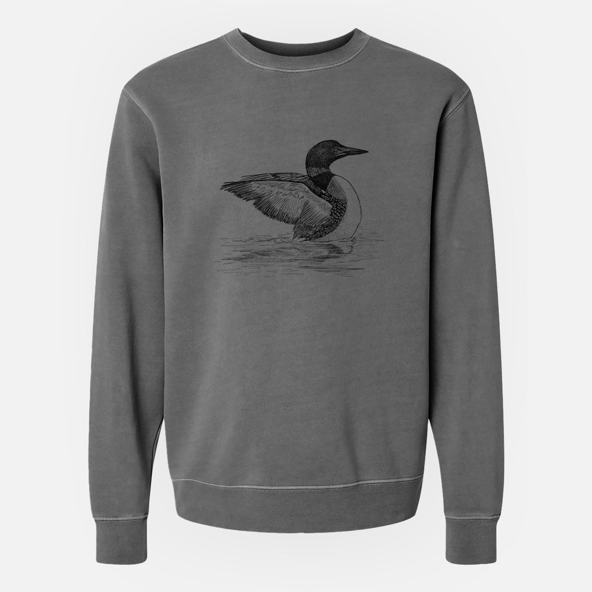 Common Loon - Gavia immer - Unisex Pigment Dyed Crew Sweatshirt