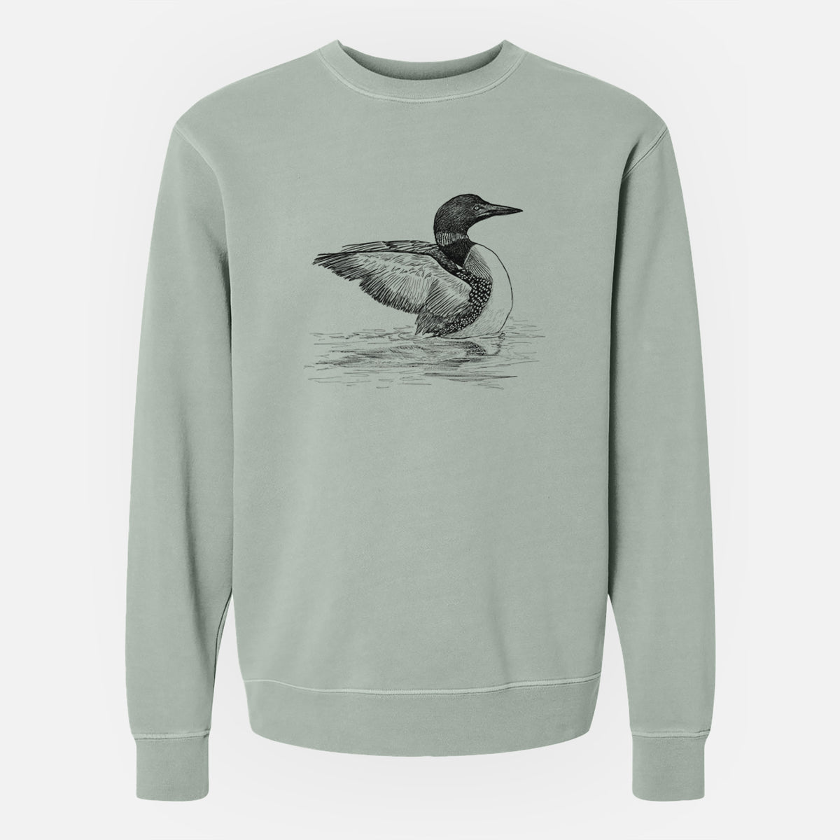 Common Loon - Gavia immer - Unisex Pigment Dyed Crew Sweatshirt