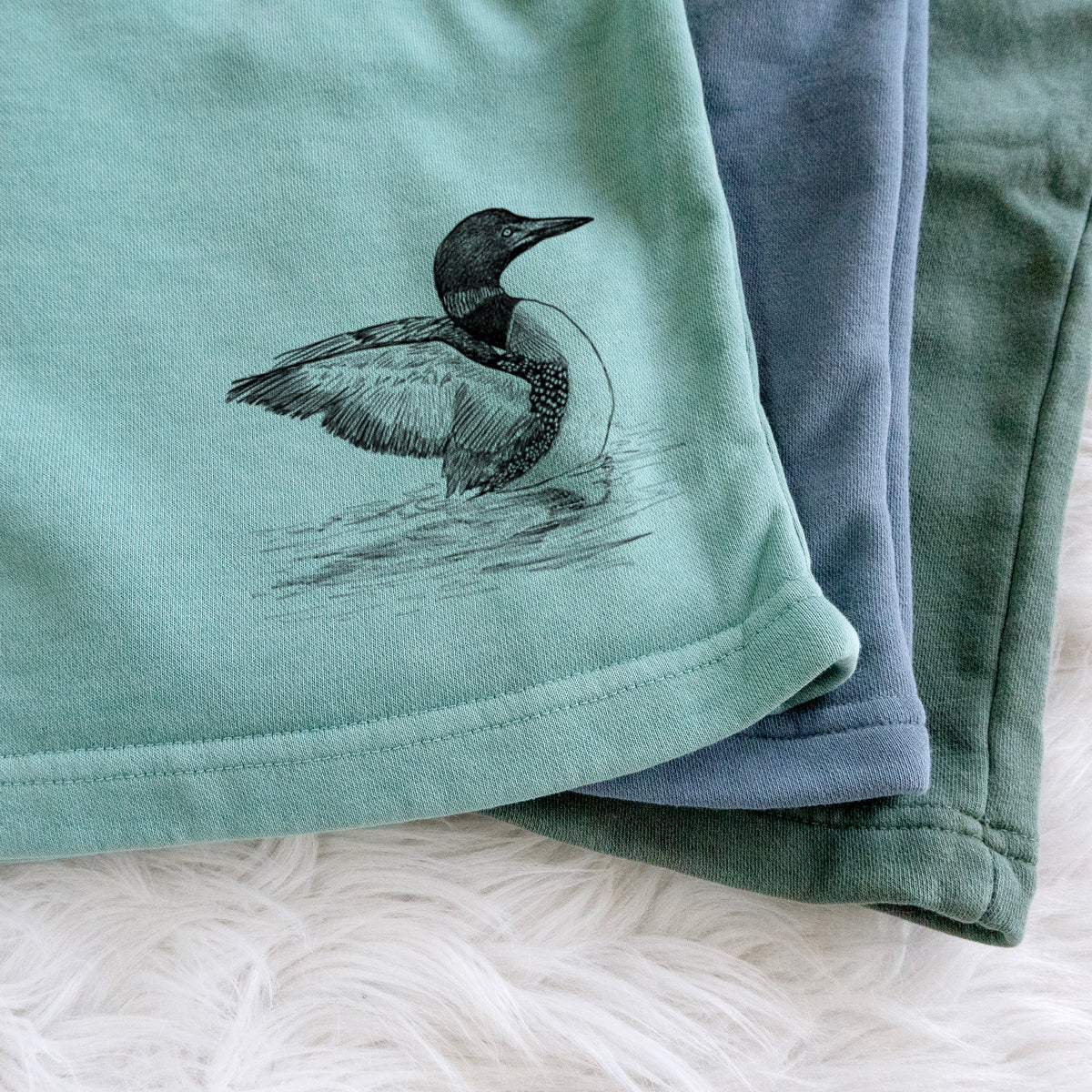 Common Loon - Gavia immer - Unisex Pigment Dyed Shorts