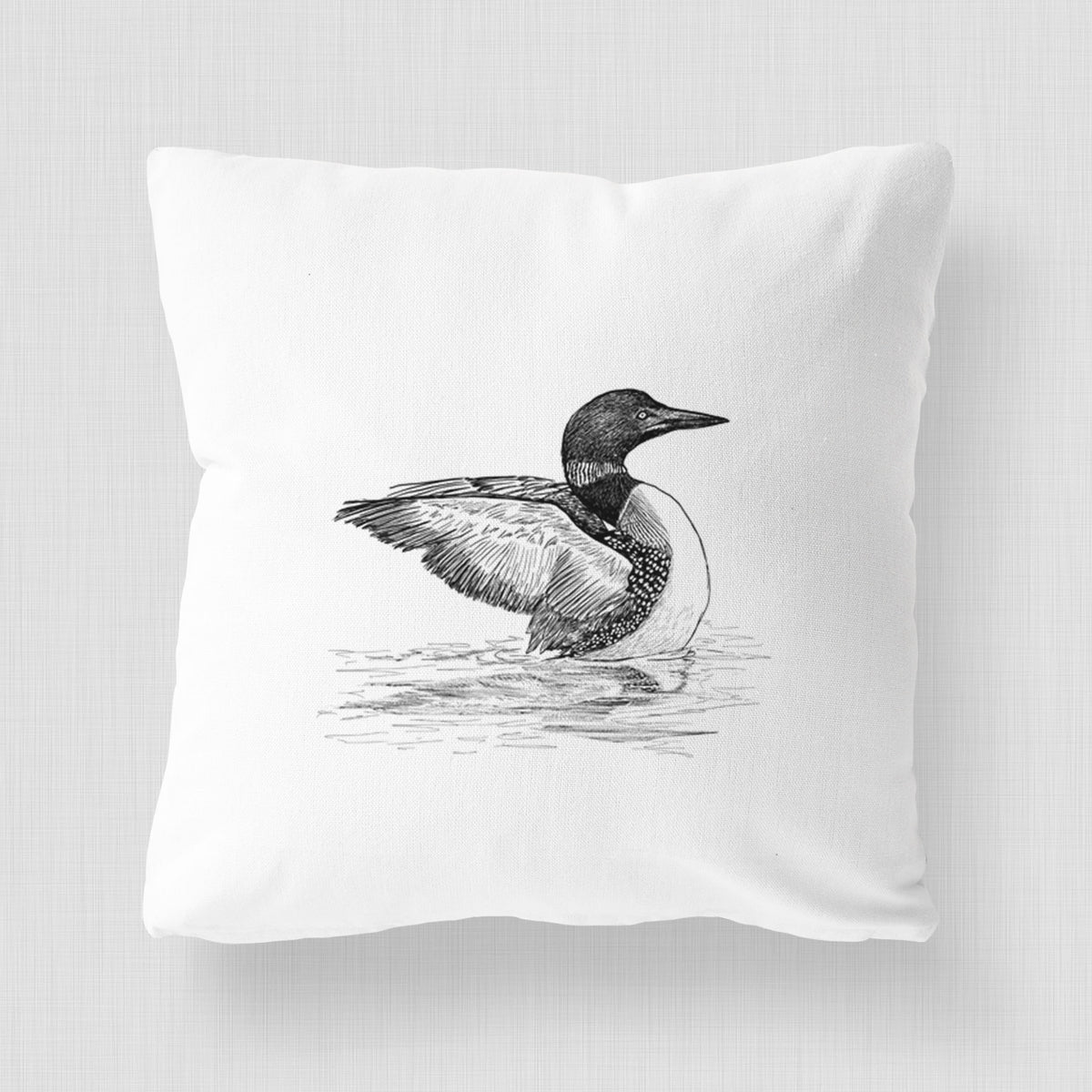 Common Loon - Gavia immer - Throw Pillow Cover