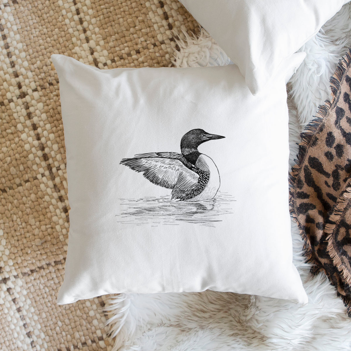 Common Loon - Gavia immer - Throw Pillow Cover