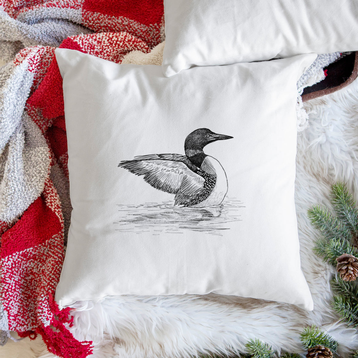 Common Loon - Gavia immer - Throw Pillow Cover
