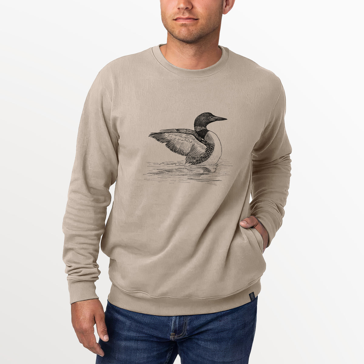 Common Loon - Gavia immer  - Unisex Reclaimed Crewneck Sweatshirt