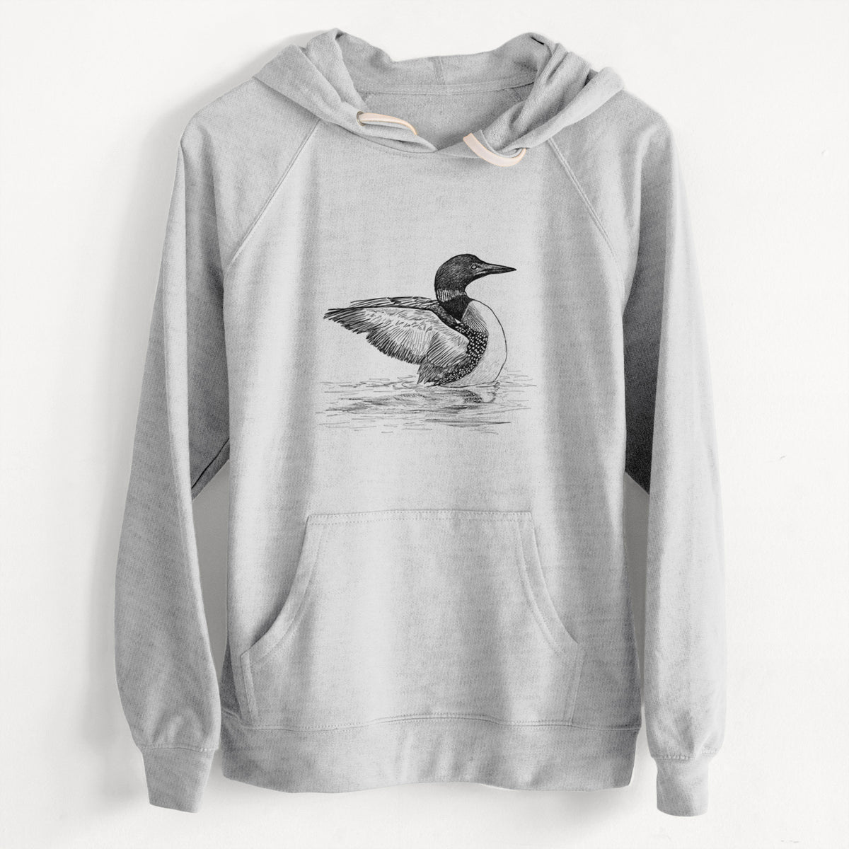 CLEARANCE - Common Loon - Gavia immer  - Unisex Slim Fit Loopback Terry Hoodie