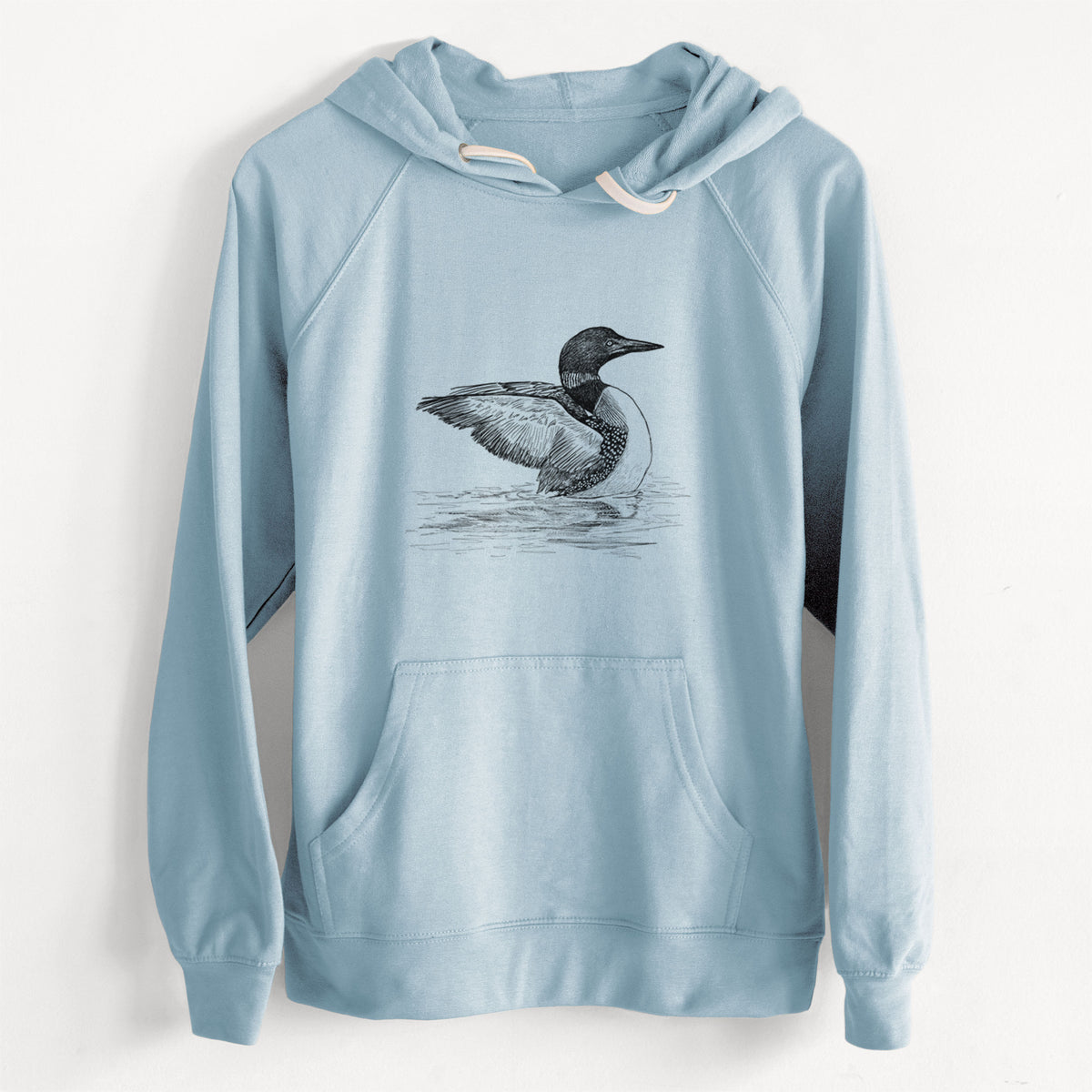 CLEARANCE - Common Loon - Gavia immer  - Unisex Slim Fit Loopback Terry Hoodie