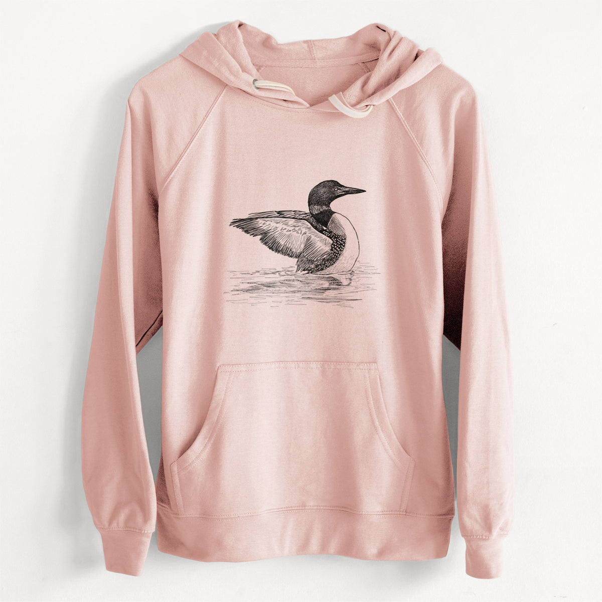 CLEARANCE - Common Loon - Gavia immer  - Unisex Slim Fit Loopback Terry Hoodie