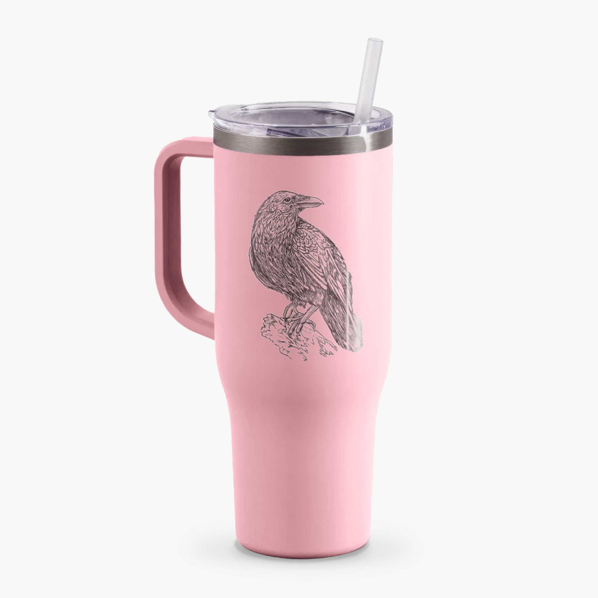 Corvus corax - Common Raven - 40oz Tumbler with Handle