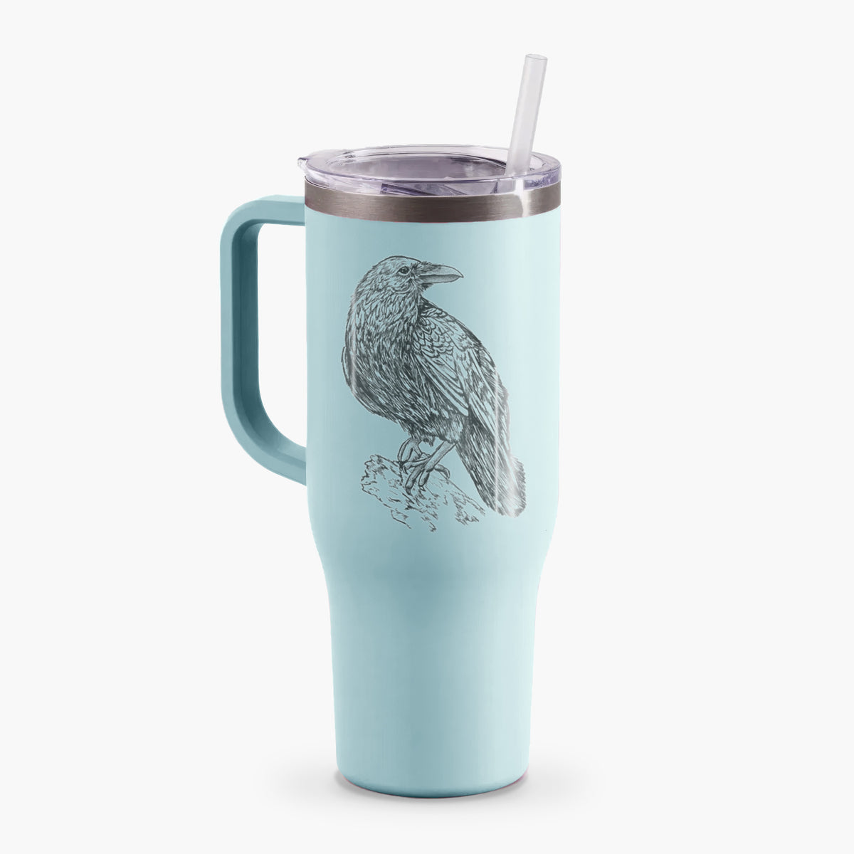 Corvus corax - Common Raven - 40oz Tumbler with Handle