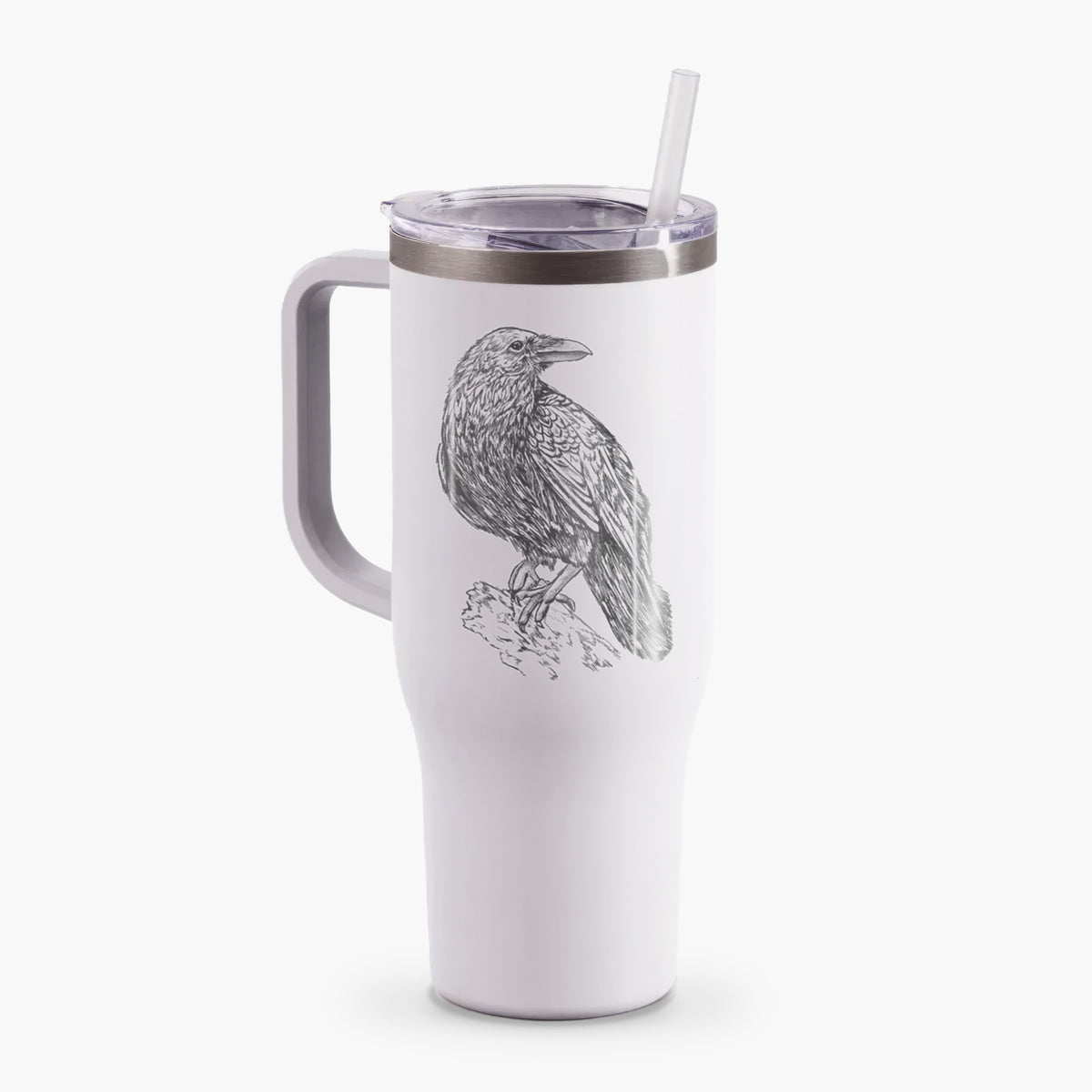 Corvus corax - Common Raven - 40oz Tumbler with Handle