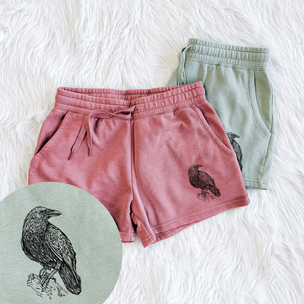 Corvus corax - Common Raven - Women&#39;s Cali Wave Shorts