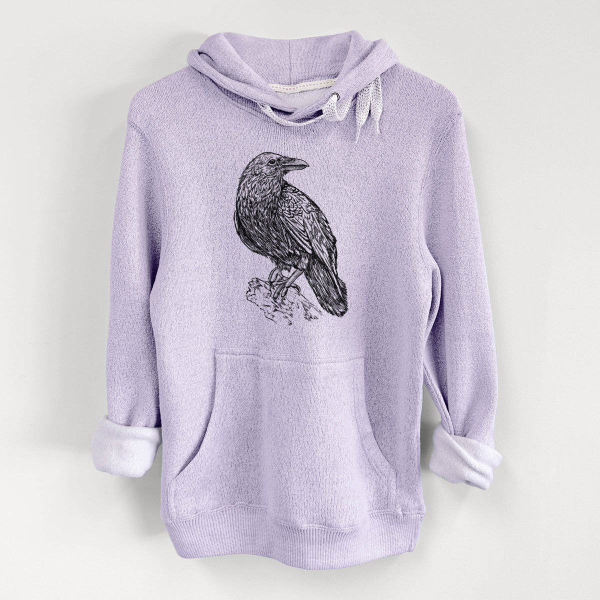 Corvus corax - Common Raven - Knit Hoodie